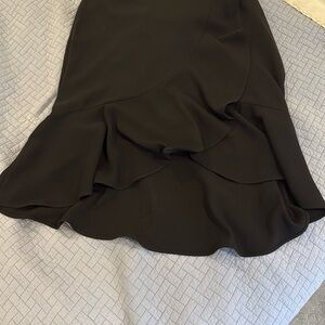 Nine West Black Skirt Asymmetrical Ruffles